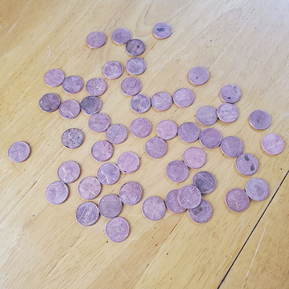 Lincoln Pennies 1944 - 1980 Collection Of 52 Coins No Duplicates